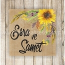 Ay Çiçegi Nikah Şekeri Etiketi