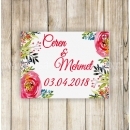 Kırmızı Nikah Şekeri Etiketi - 067