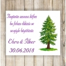 Çam Agacı Hediyelik Nikah Şekeri Etiketi - 085