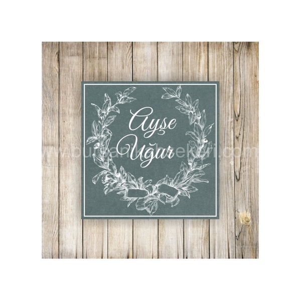 Yeşil Nikah Şekeri Etiketi - 106