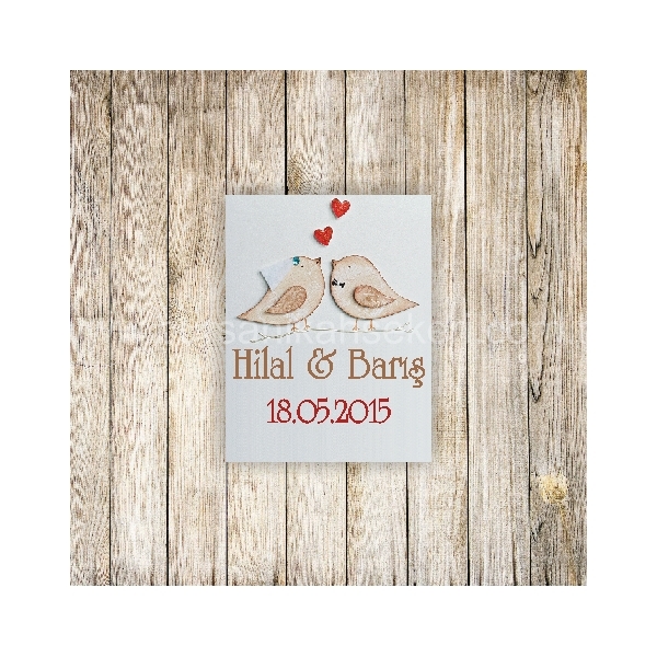 Kuşlu Nikah Şekeri Etiketi - 038