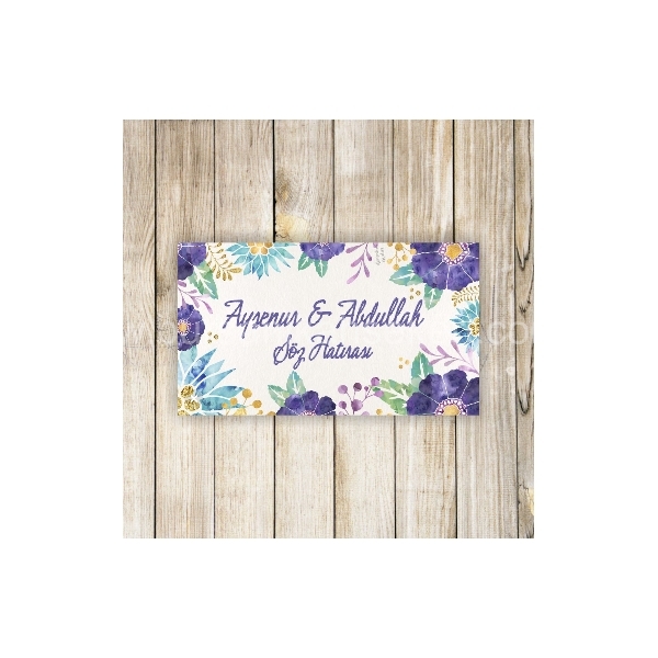 Lacivert Nikah Şekeri Etiketi - 068