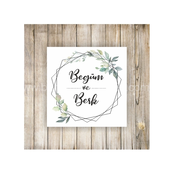 Altıgen Nikah Şekeri Etiketi - 099
