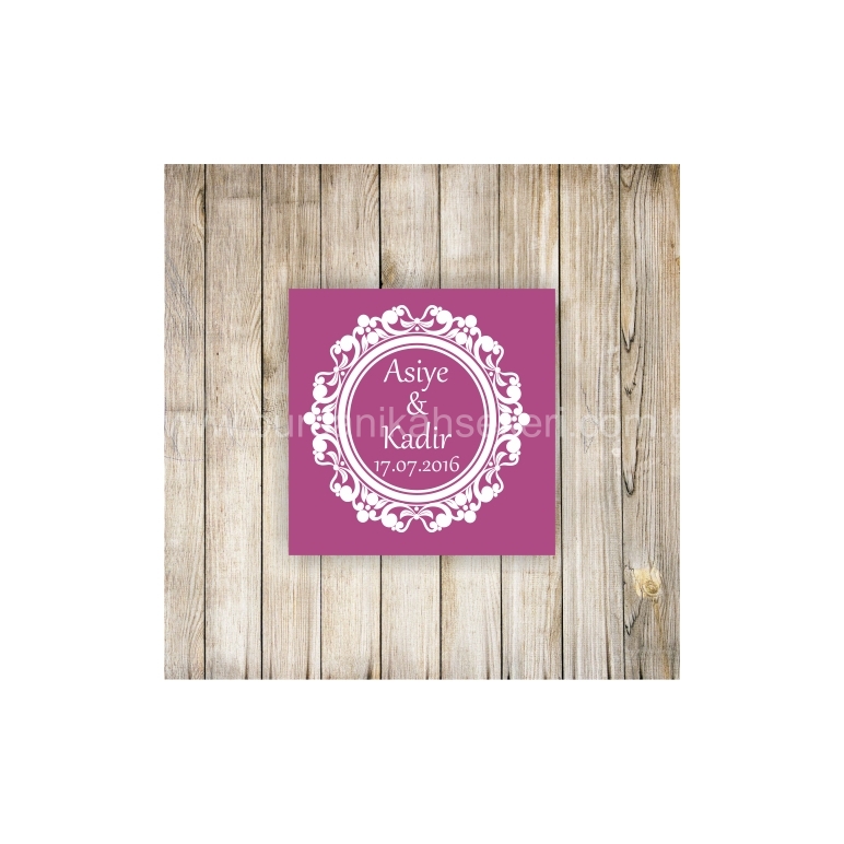 Kare Nikah Şekeri Etiketi - 027