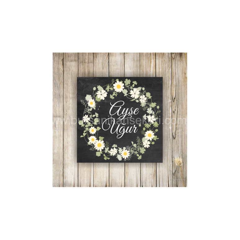 Siyah Nikah Şekeri Etiketi - 105