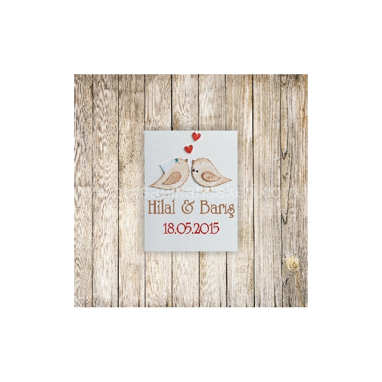 Kuşlu Nikah Şekeri Etiketi - 038