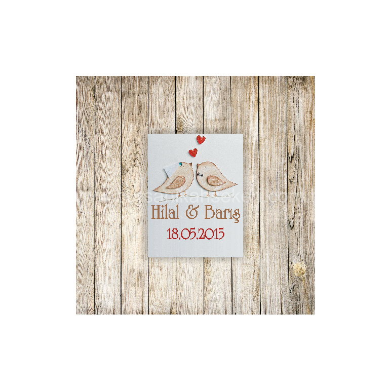 Kuşlu Nikah Şekeri Etiketi - 038