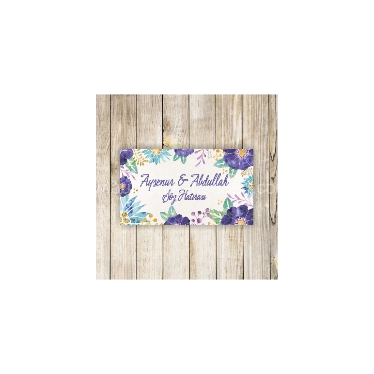 Lacivert Nikah Şekeri Etiketi - 068