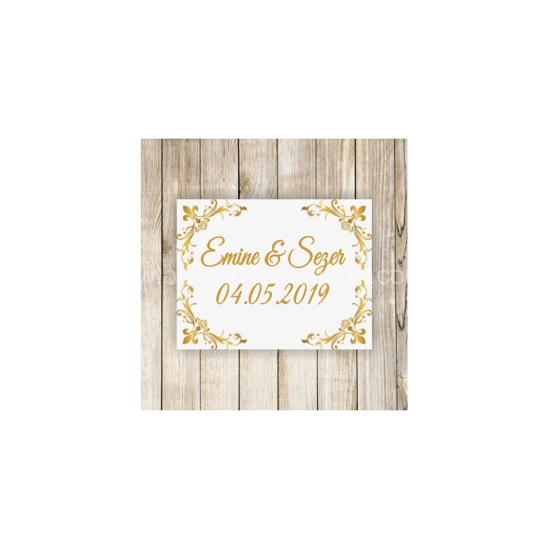Gold Nikah Şekeri Etiketi - 072
