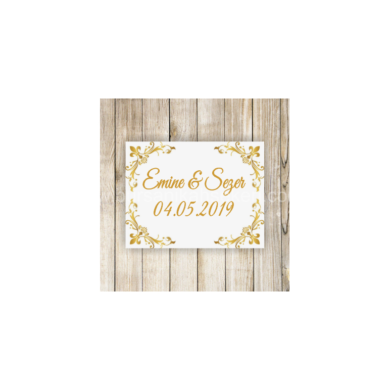 Gold Nikah Şekeri Etiketi - 072