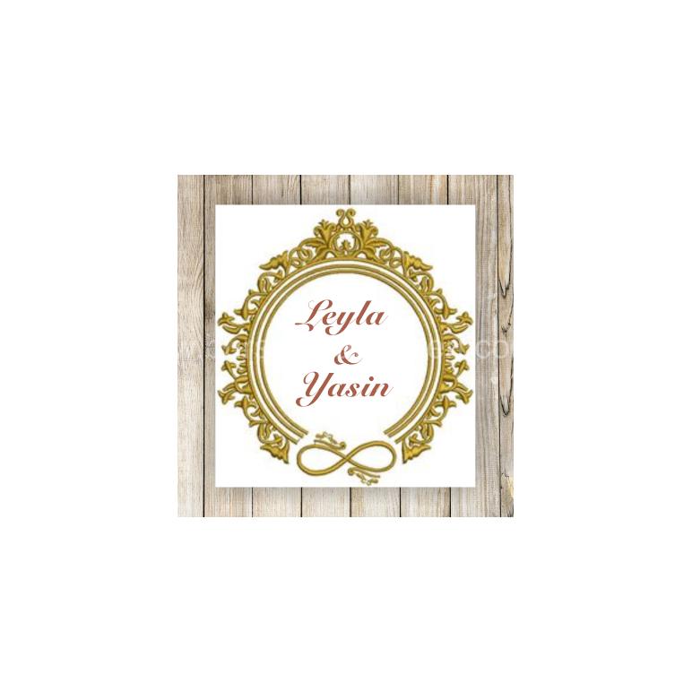 Sonsuzluk Simgeli Nikah Şekeri Etiketi - 080