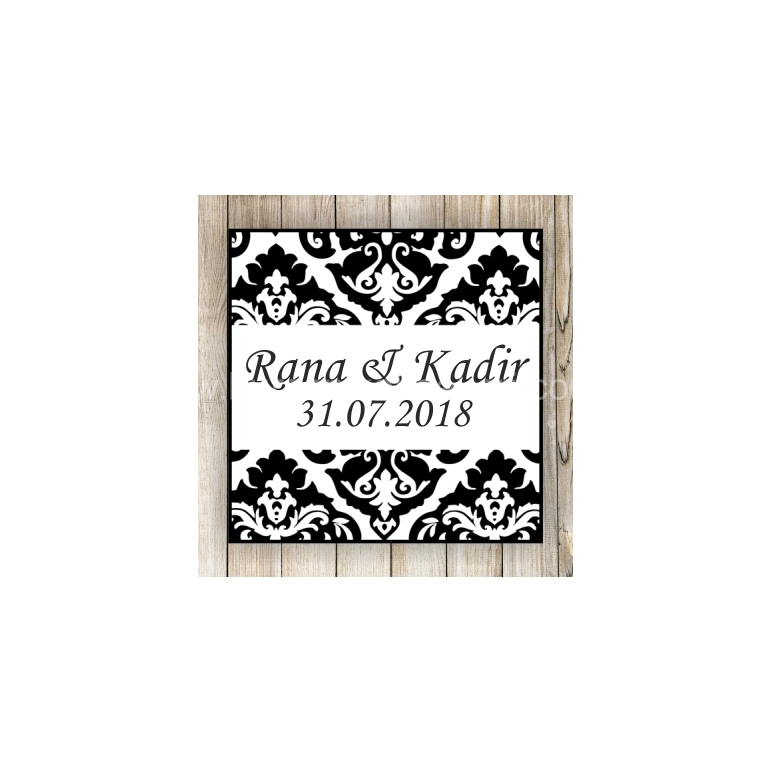 Damask Nikah Şekeri Etiketi - 082