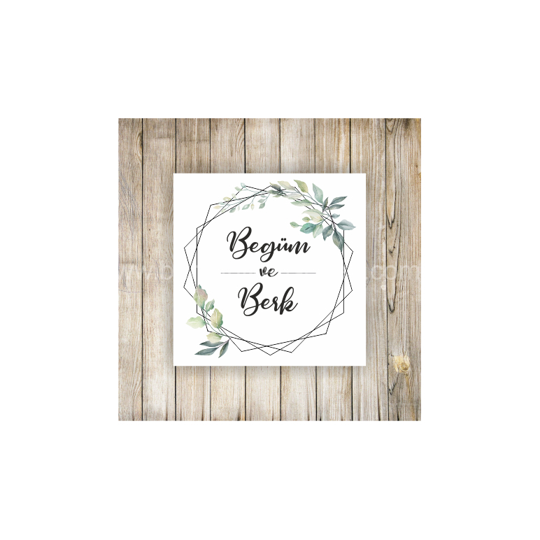 Altıgen Nikah Şekeri Etiketi - 099